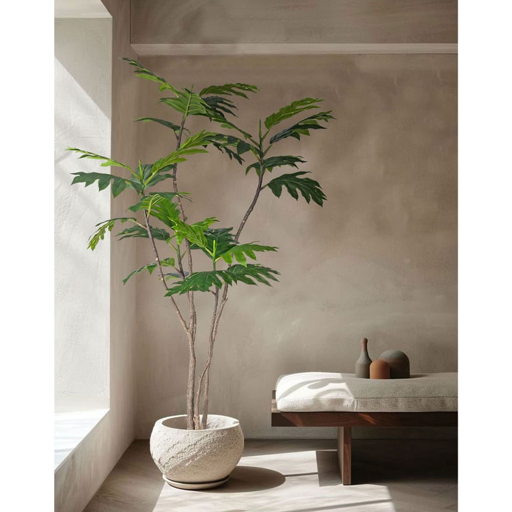 BREADFRUIT TREE ΔΕΝΤΡΟ ΤΕΧΝΗΤΟ ΣΕ ΓΛΑΣΤΡΑ 180 PE ΠΡΑΣΙΝΟ ΜΕΤΑΞΩΤΟ ΥΦΑΣΜΑ