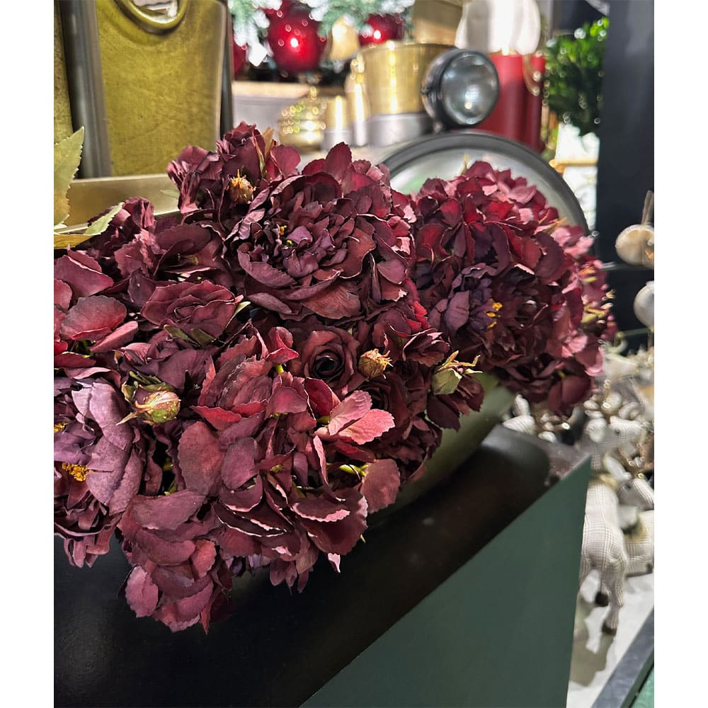 PEONY ΛΟΥΛΟΥΔΙ ΤΕΧΝΗΤΟ ΜΠΟΥΚΕΤΟ 30 ΥΦΑΣΜΑ ΜΩΒ ΠΡΑΣΙΝΟ PVC