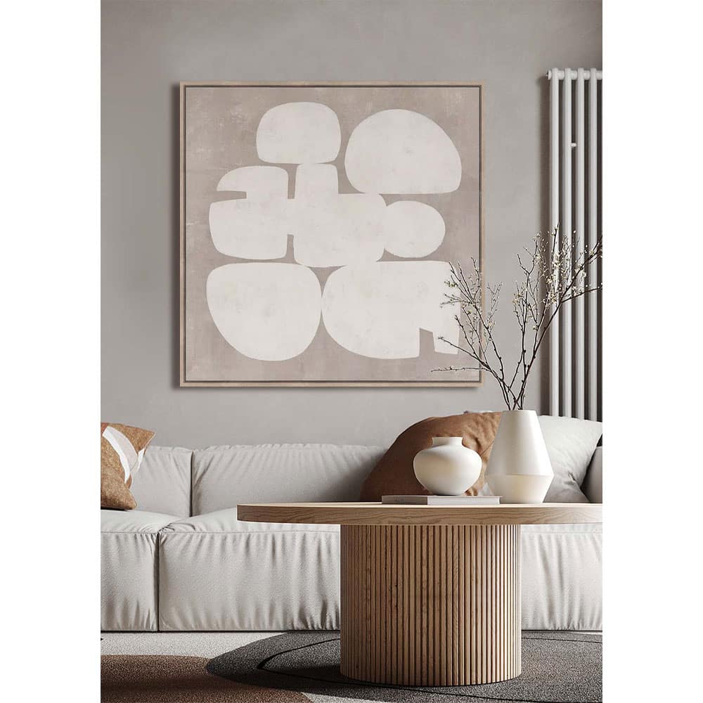 IMITATION GRIS ΠΙΝΑΚΑΣ ΔΙΑΚΟΣΜΗΣΗΣ 80x80x4 ΚΑΜΒΑΣ ΓΚΡΙ ΛΕΥΚΟ MDF ΦΥΣΙΚΟ