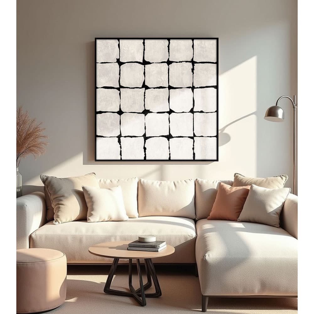FOCUS ΠΙΝΑΚΑΣ ΔΙΑΚΟΣΜΗΣΗΣ 100x100x4 ΚΑΜΒΑΣ ΛΕΥΚΟ ΜΑΥΡΟ MDF ΜΑΥΡΟ