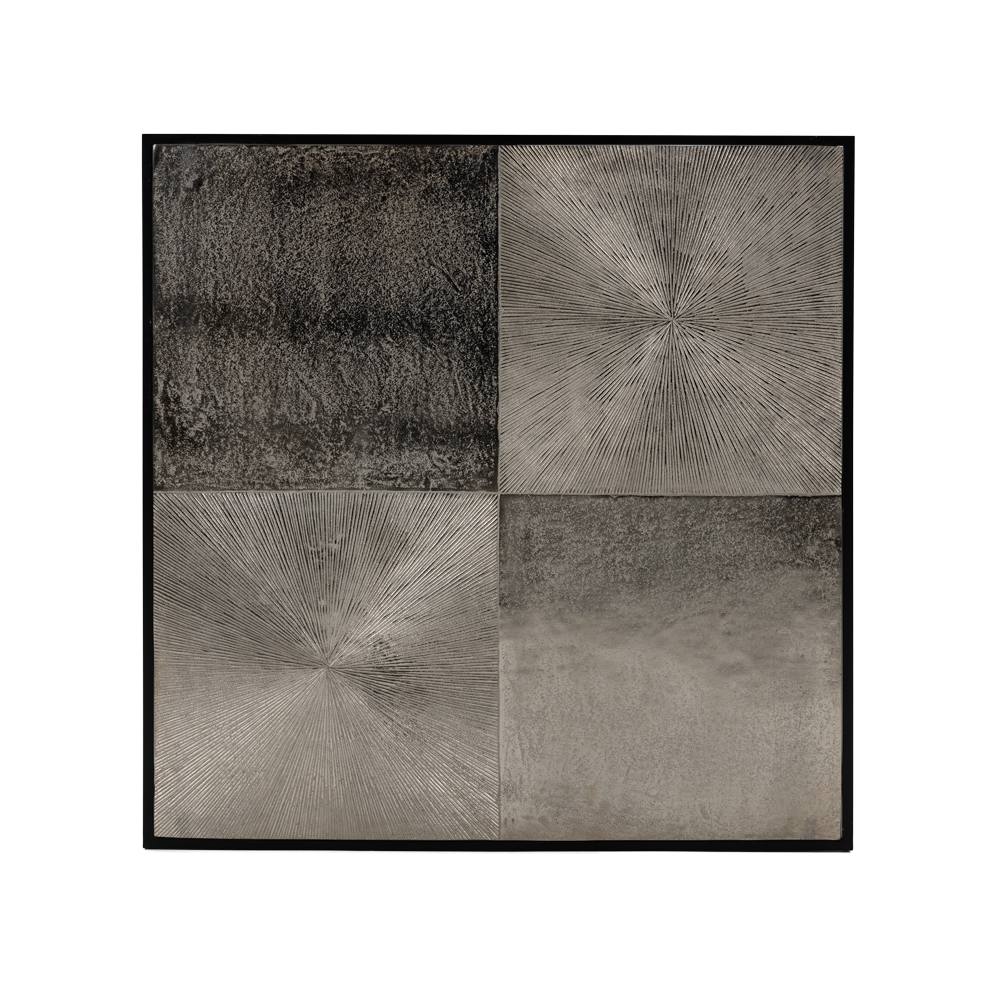 HADSTON COFFEE TABLE ΑΣΗΜΙ ΜΑΥΡΟ 80x80x40