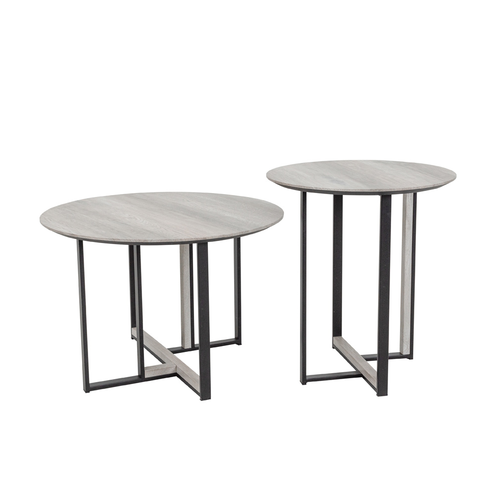 COMBO COFFEE TABLE SONOMA DECAPE ΜΑΥΡΟ 60x60x40