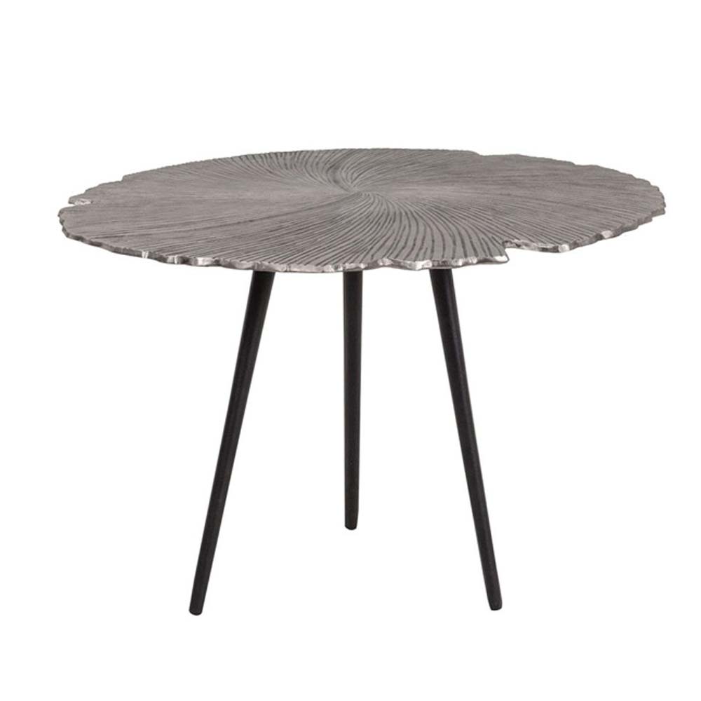 LEAF 60 SIDE TABLE NICKEL ΜΑΥΡΟ 60x60x41