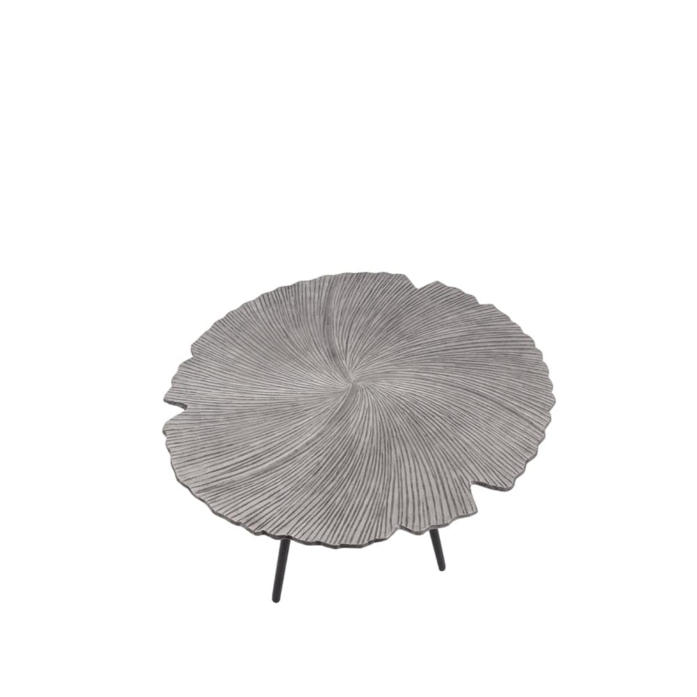 LEAF 60 SIDE TABLE NICKEL ΜΑΥΡΟ 60x60x41