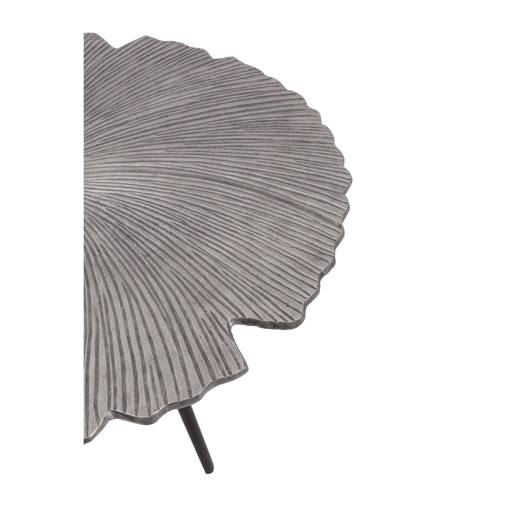 LEAF 60 SIDE TABLE NICKEL ΜΑΥΡΟ 60x60x41