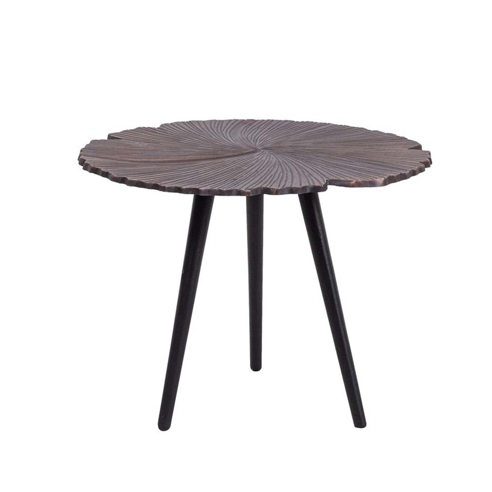 LEAF 40 SIDE TABLE COPPER ANTIQUE ΜΑΥΡΟ 40x40x32