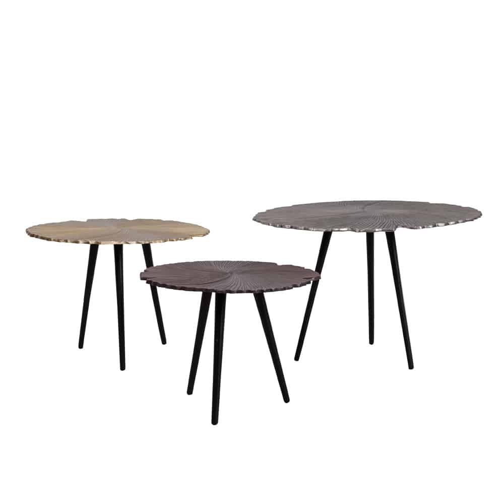 LEAF 40 SIDE TABLE COPPER ANTIQUE ΜΑΥΡΟ 40x40x32