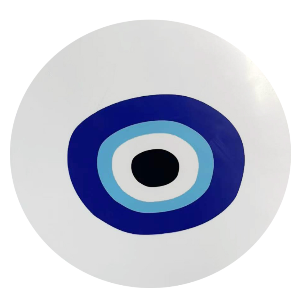 BLUE EYES COFFEE TABLE ΠΟΛΥΧΡΩΜΟ ΜΕ PATTERN ΛΕΥΚΟ 75x75x37.5