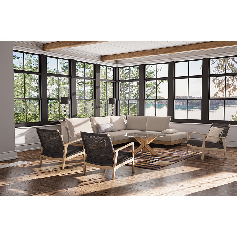 GLASS COFFEE TABLE ΔΙΑΦΑΝΟ OAK 80x80x42
