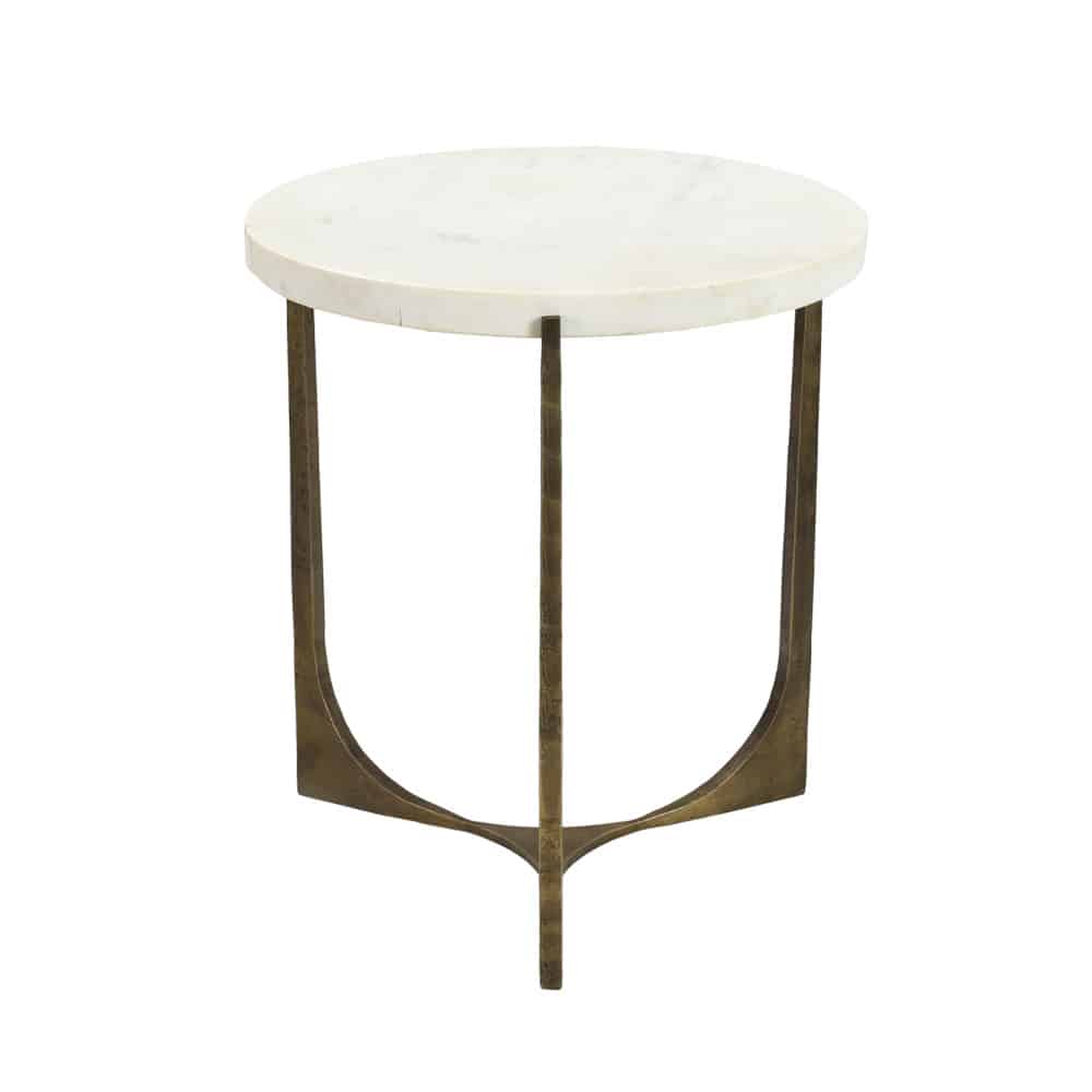 BLANCHE SIDE TABLE ΛΕΥΚΟ BRASS ANTIQUE 55x55x61