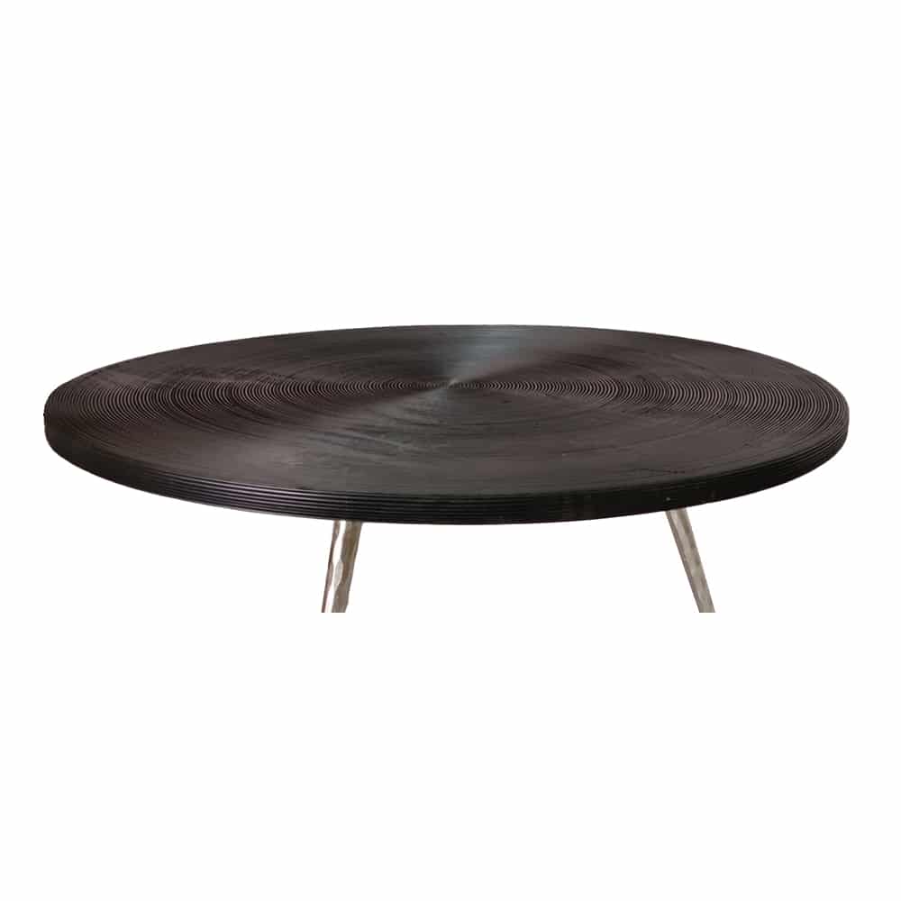 ZEN COFFEE TABLE ΜΑΥΡΟ ΑΣΗΜΙ 91x91x40