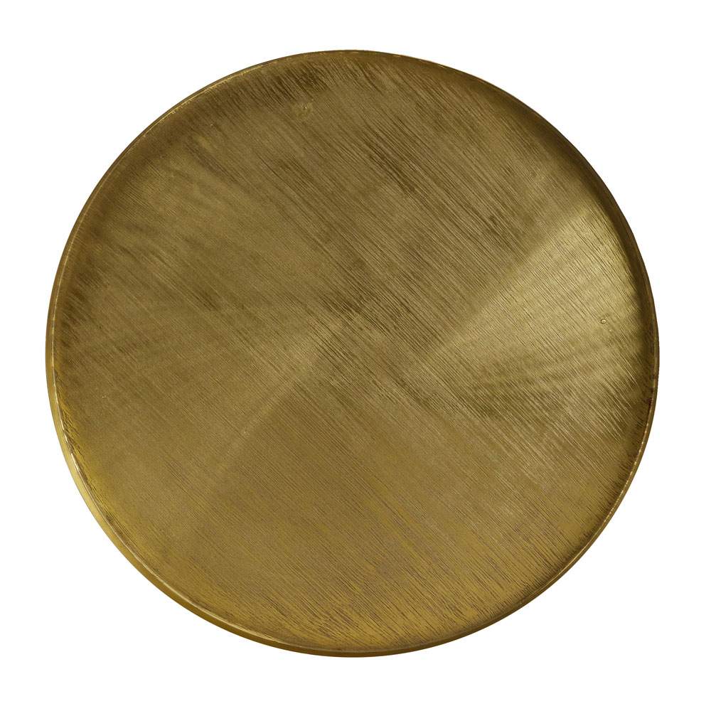 TOTALE COFFEE TABLE SET 2ΤΕΜ BRASS ANTIQUE ΜΑΥΡΟ 76x76x43.5