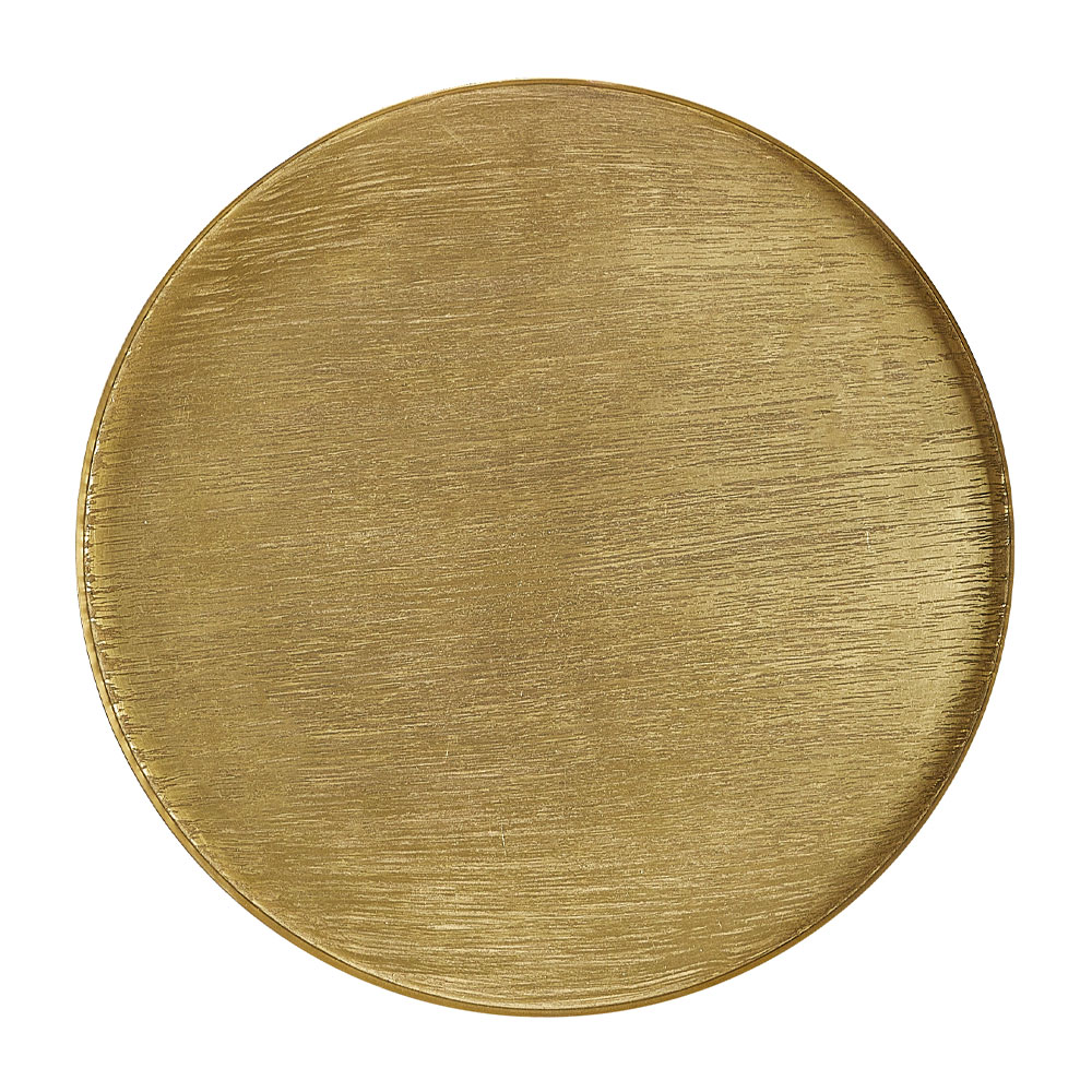 TOTALE SIDE TABLE SET 2ΤΕΜ BRASS ANTIQUE ΜΑΥΡΟ 49x49x56
