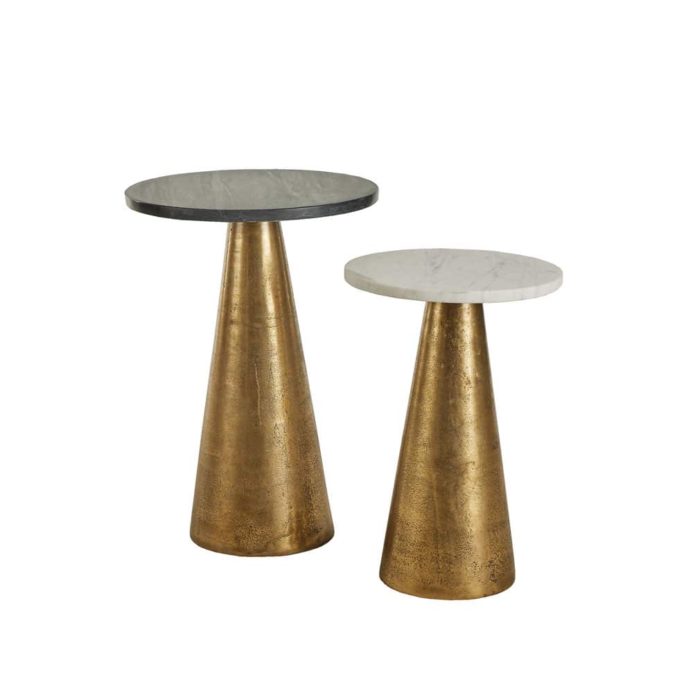 CONO COFFEE TABLE ΜΑΥΡΟ ANTIQUE BRASS 36x36x51