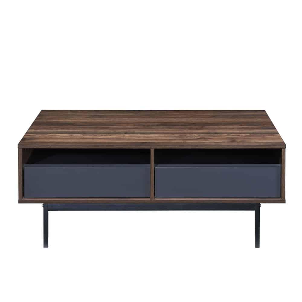 GROOVES COFFEE TABLE 2ΣΥΡΤΑΡΙΑ ΚΑΡΥΔΙ ΓΚΡΙ 110x60x45