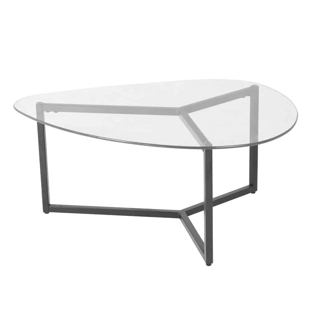 ROCKS COFFEE TABLE SET 2ΤΕΜ ΔΙΑΦΑΝΟ FUME ΜΑΥΡΟ 82x59x40