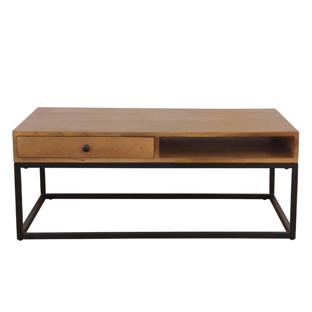 CASSETTO COFFEE TABLE 1ΣΥΡΤΑΡΙ ΚΑΡΥΔΙ ΜΑΥΡΟ 100x60x40