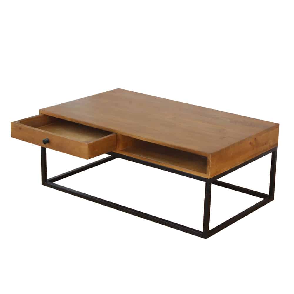 CASSETTO COFFEE TABLE 1ΣΥΡΤΑΡΙ ΚΑΡΥΔΙ ΜΑΥΡΟ 100x60x40
