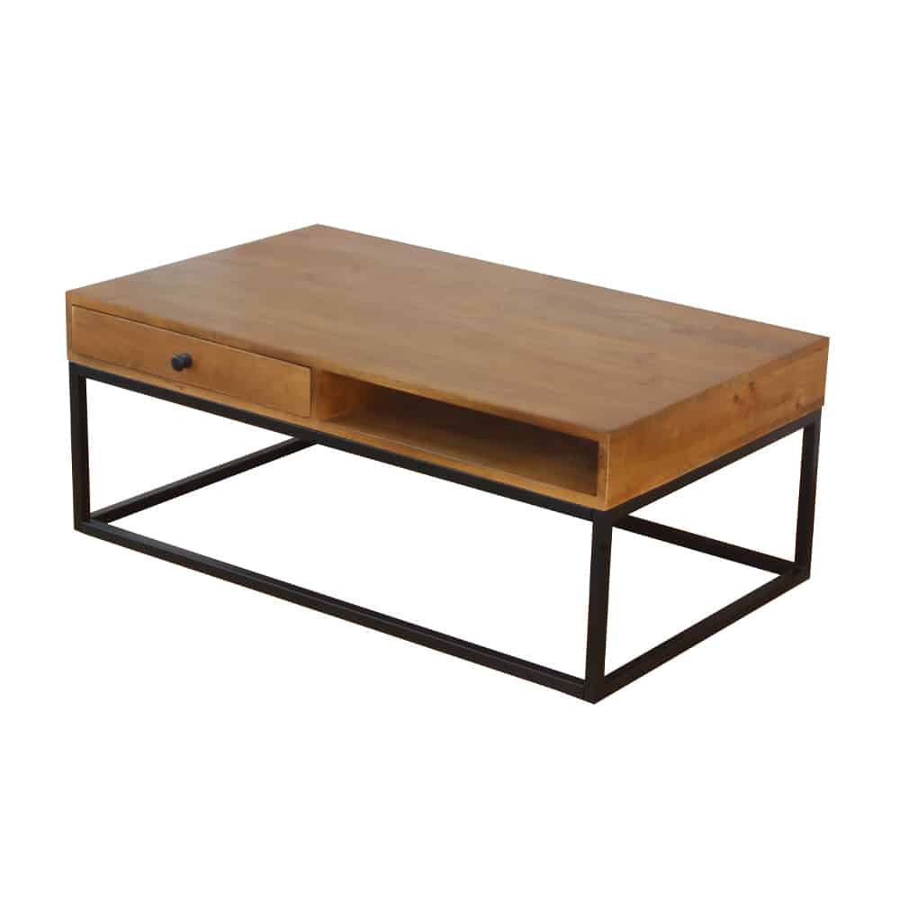 CASSETTO COFFEE TABLE 1ΣΥΡΤΑΡΙ ΚΑΡΥΔΙ ΜΑΥΡΟ 100x60x40