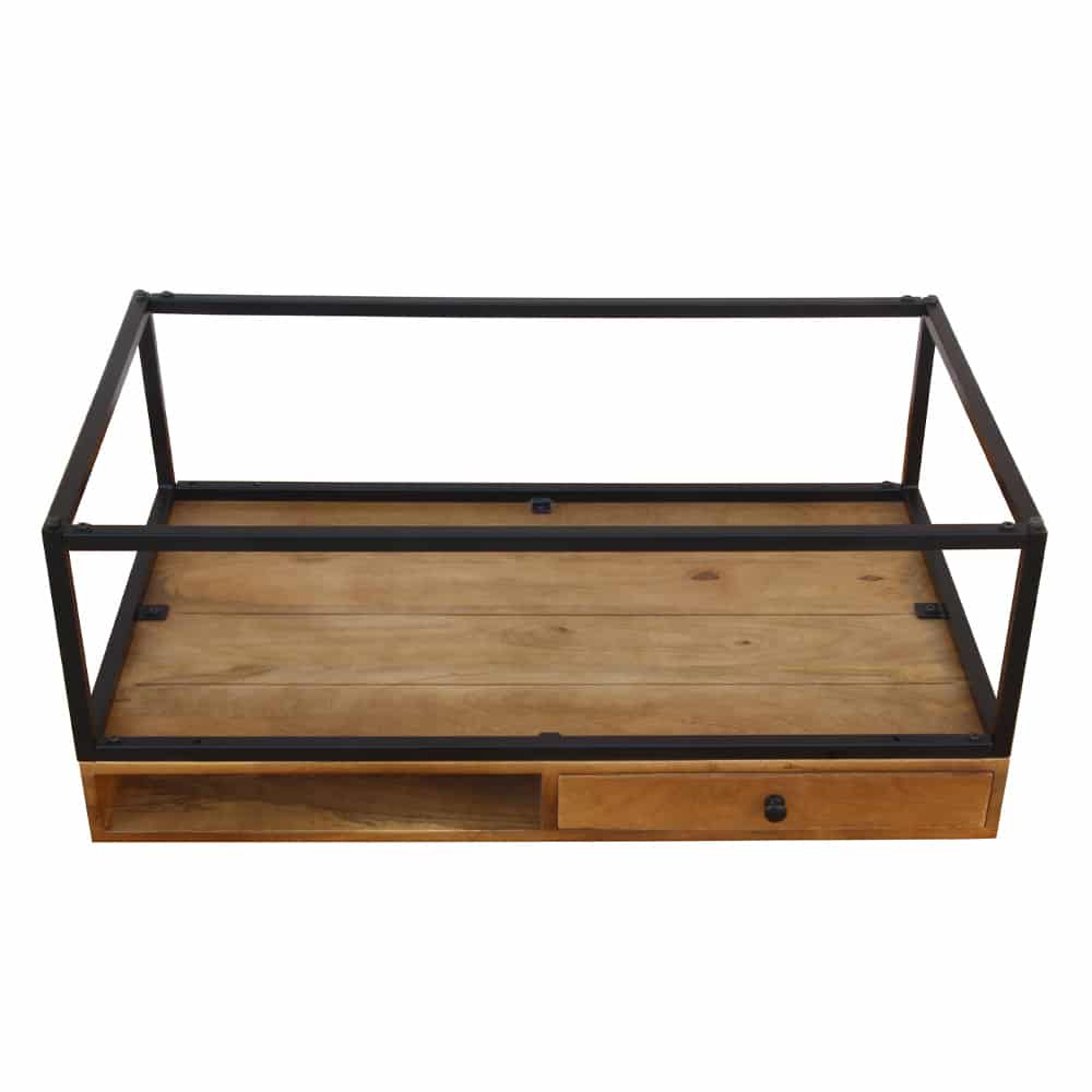 CASSETTO COFFEE TABLE 1ΣΥΡΤΑΡΙ ΚΑΡΥΔΙ ΜΑΥΡΟ 100x60x40