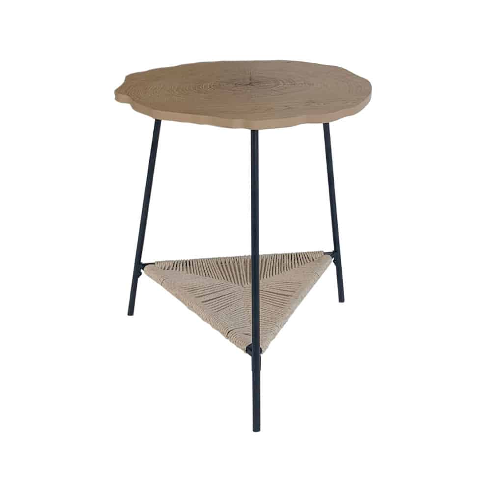 TREE SIDE TABLE ΦΥΣΙΚΟ ΜΑΥΡΟ 46x46x52
