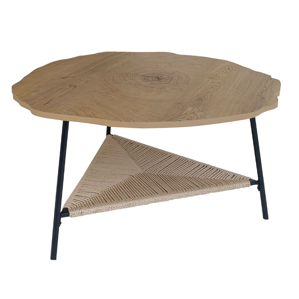 TREE COFFEE TABLE ΦΥΣΙΚΟ ΜΑΥΡΟ 80x80x42