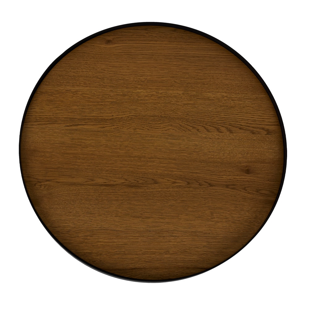 ACCORDO COFFEE TABLE SET 2ΤΕΜ ΦΥΣΙΚΟ ΦΙΜΕ ΜΑΥΡΟ 80x80x42