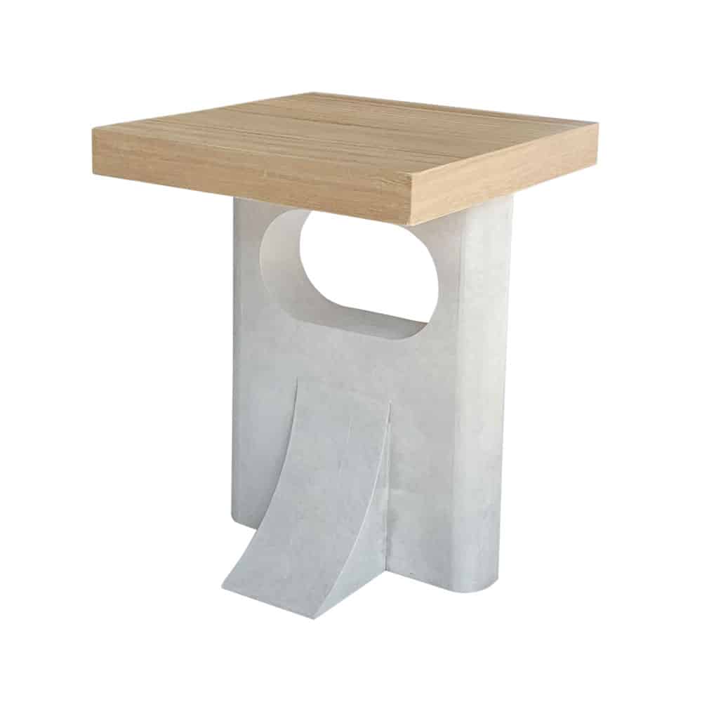 PILONAS SIDE TABLE ΦΥΣΙΚΟ ΓΚΡΙ ΑΝΟΙΧΤΟ 40x40x50