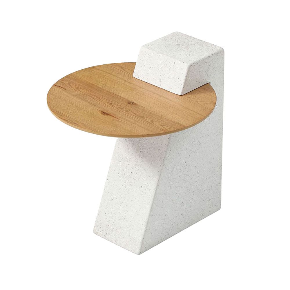 ASSYMETRON SIDE TABLE ΦΥΣΙΚΟ ΓΚΡΙ ΑΝΟΙΧΤΟ 51x45x51