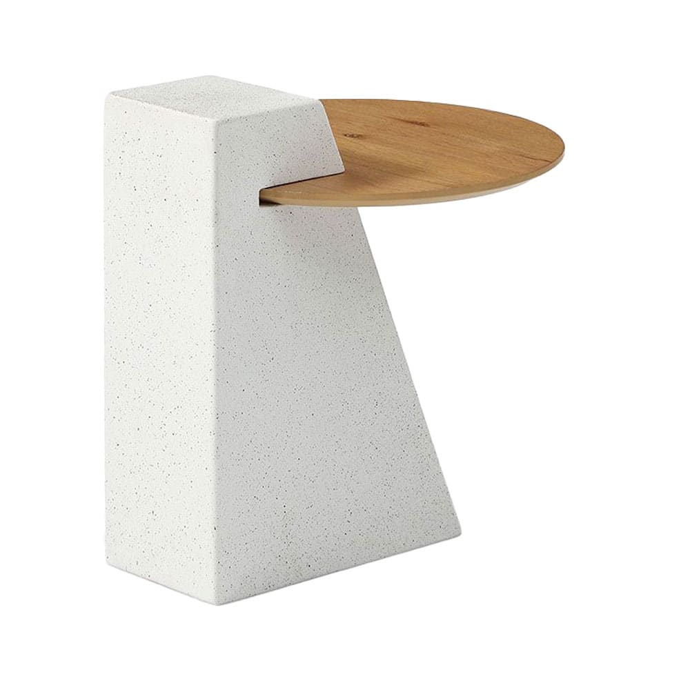 ASSYMETRON SIDE TABLE ΦΥΣΙΚΟ ΓΚΡΙ ΑΝΟΙΧΤΟ 51x45x51