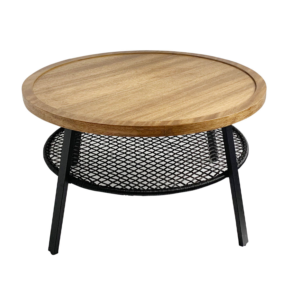 FILET COFFEE TABLE ΦΥΣΙΚΟ ΜΑΥΡΟ 75x75x43