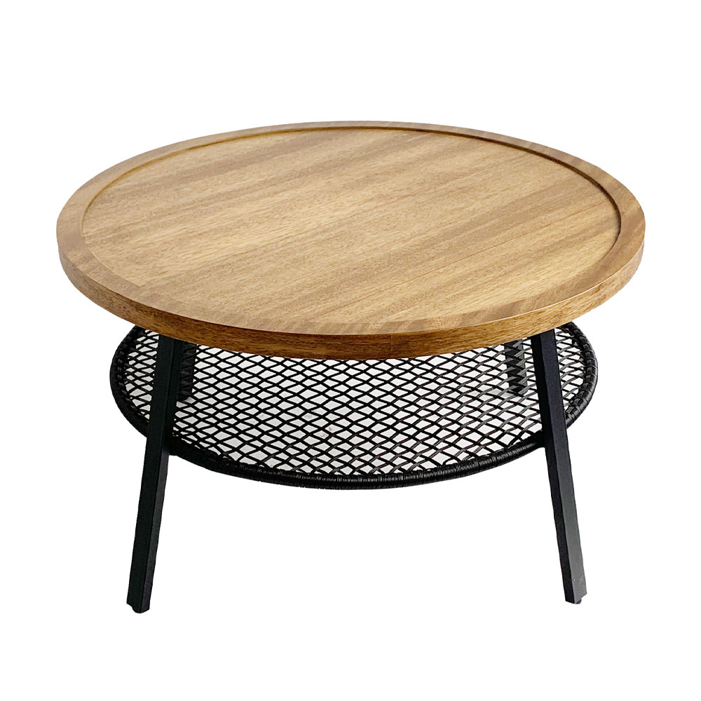 FILET COFFEE TABLE ΦΥΣΙΚΟ ΜΑΥΡΟ 75x75x43
