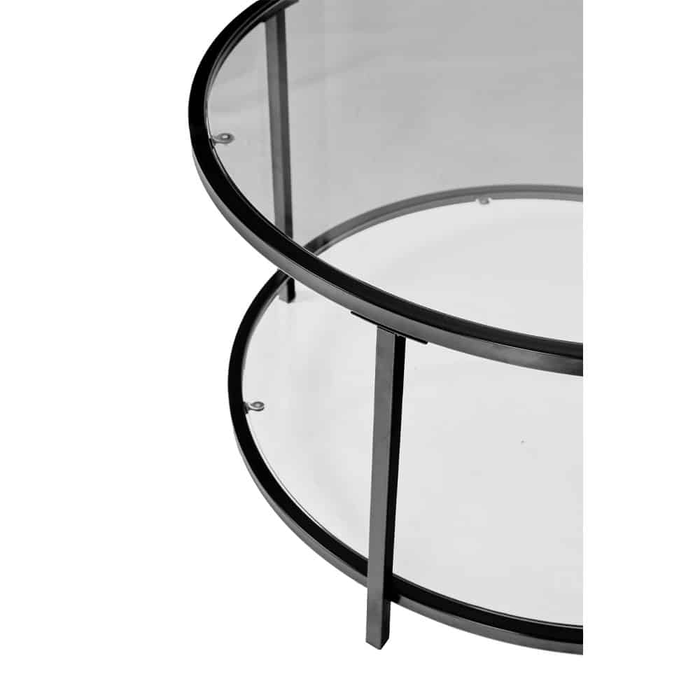 MOON COFFEE TABLE ΔΙΑΦΑΝΟ ΜΑΥΡΟ 80x80x42