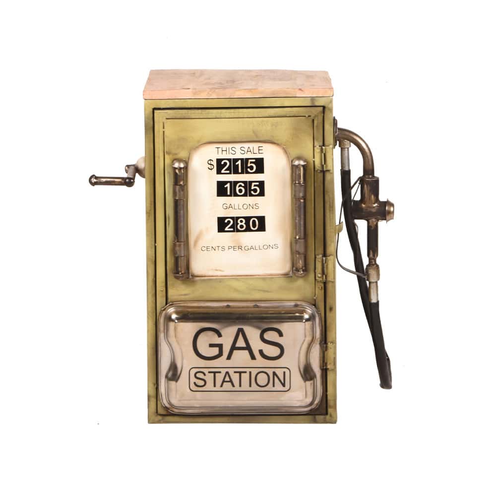 GAS PUMP SIDE TABLE ΠΟΛΥΧΡΩΜΟ ΜΕ PATTERN ΦΥΣΙΚΟ 57x36x71