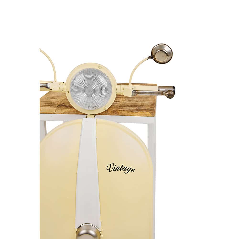 MINI VESPA SIDE TABLE ΜΕ ΡΑΦΙΑ CREAM ΛΕΥΚΟ ΦΥΣΙΚΟ 61x45x88