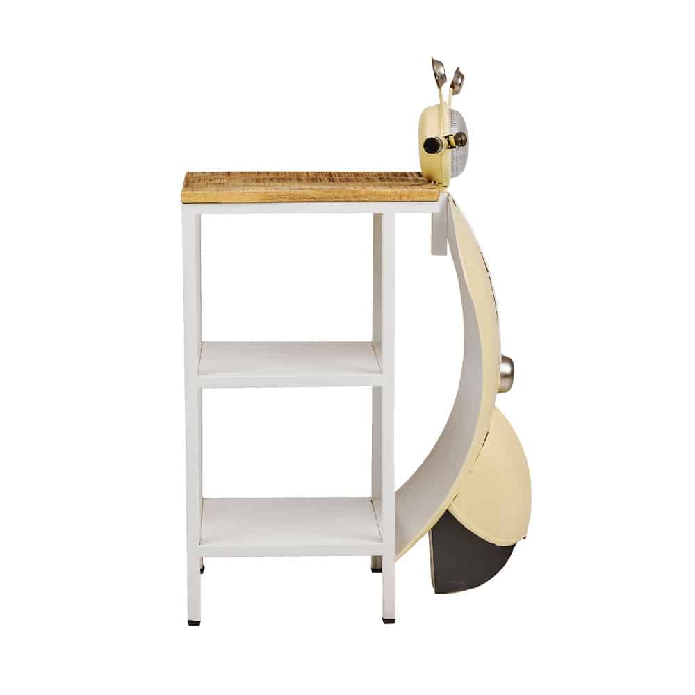 MINI VESPA SIDE TABLE ΜΕ ΡΑΦΙΑ CREAM ΛΕΥΚΟ ΦΥΣΙΚΟ 61x45x88