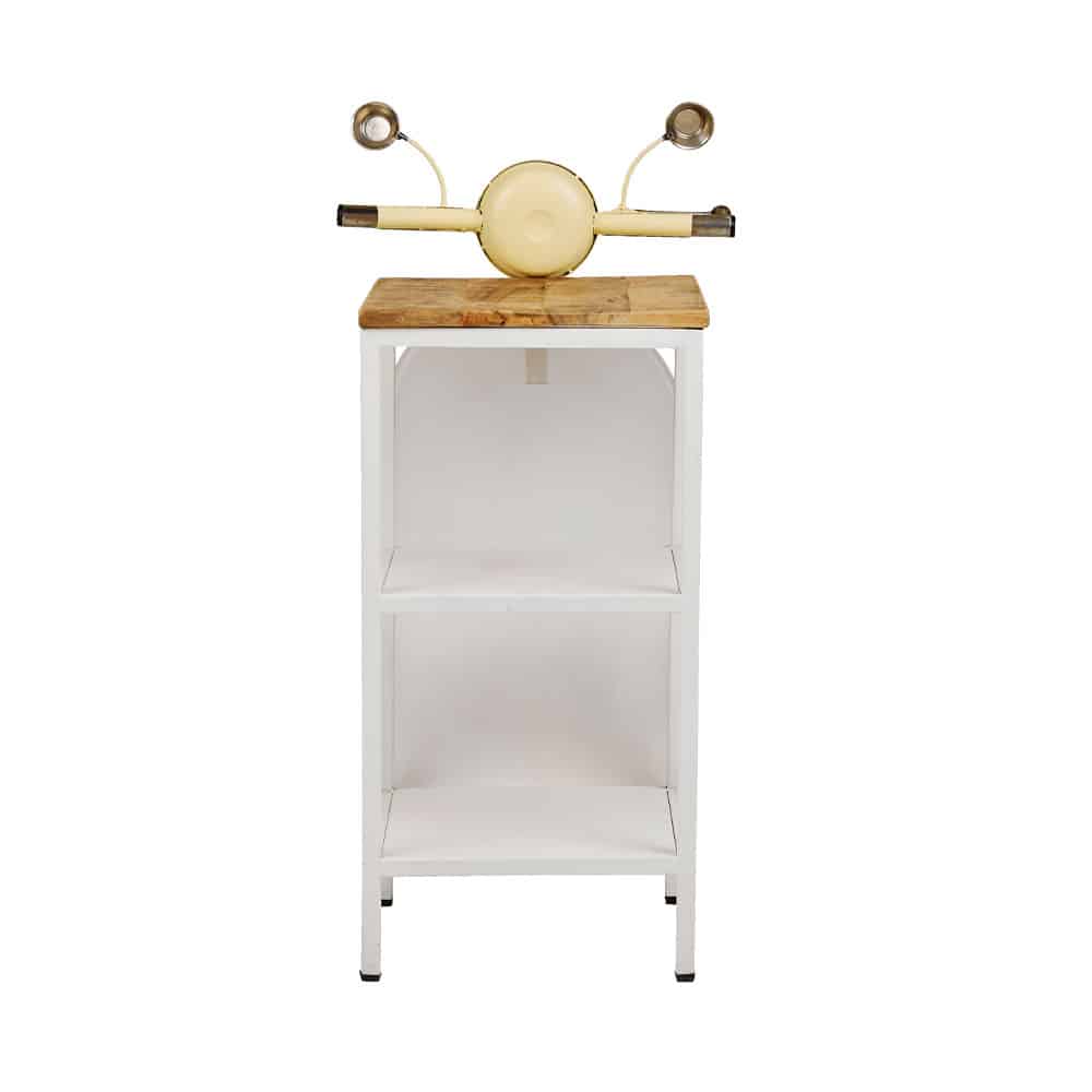 MINI VESPA SIDE TABLE ΜΕ ΡΑΦΙΑ CREAM ΛΕΥΚΟ ΦΥΣΙΚΟ 61x45x88