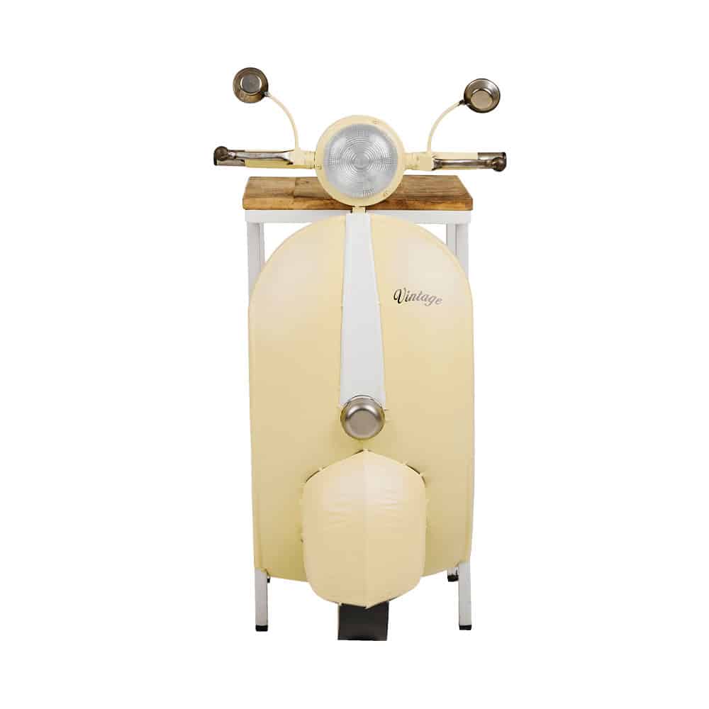 MINI VESPA SIDE TABLE ΜΕ ΡΑΦΙΑ CREAM ΛΕΥΚΟ ΦΥΣΙΚΟ 61x45x88