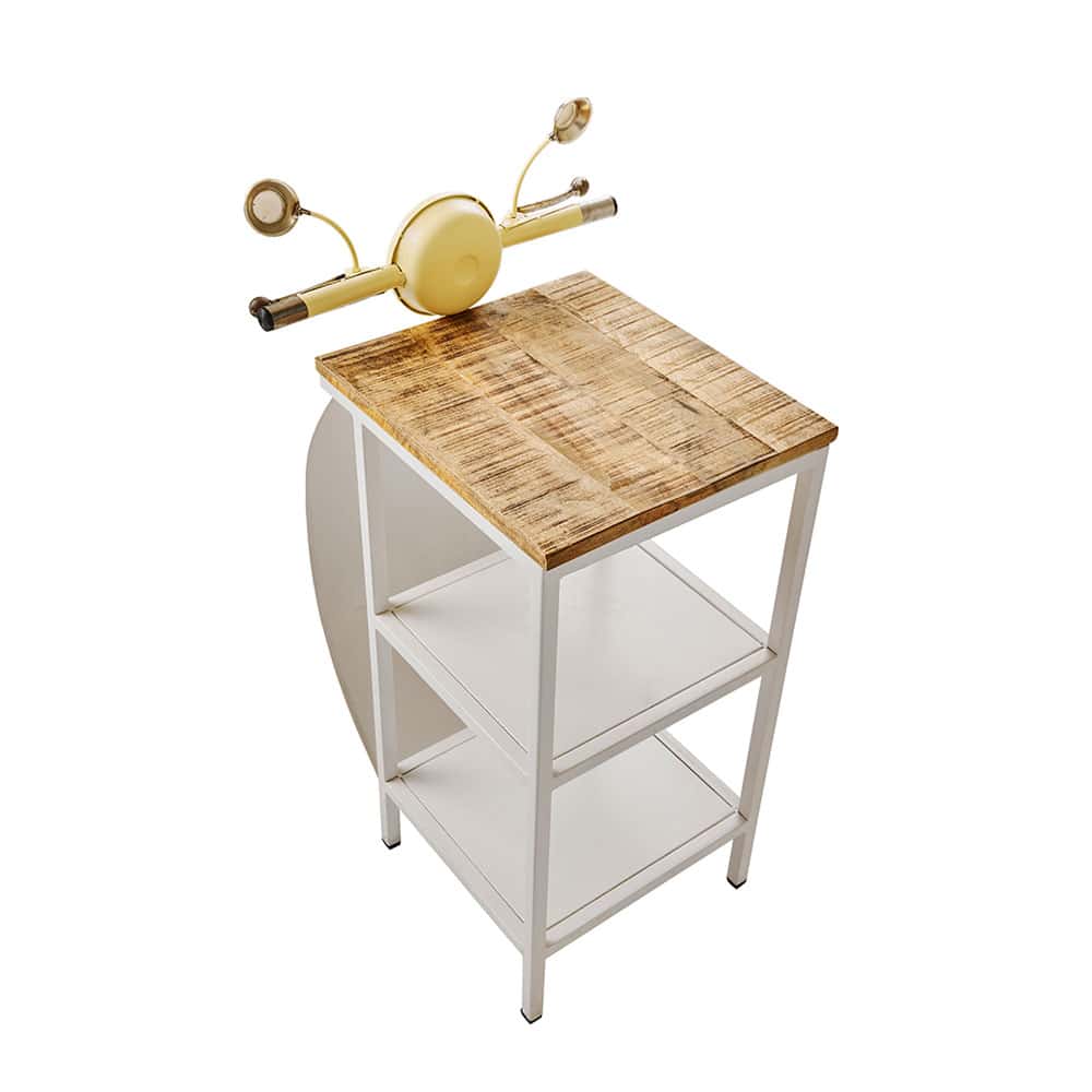 MINI VESPA SIDE TABLE ΜΕ ΡΑΦΙΑ CREAM ΛΕΥΚΟ ΦΥΣΙΚΟ 61x45x88