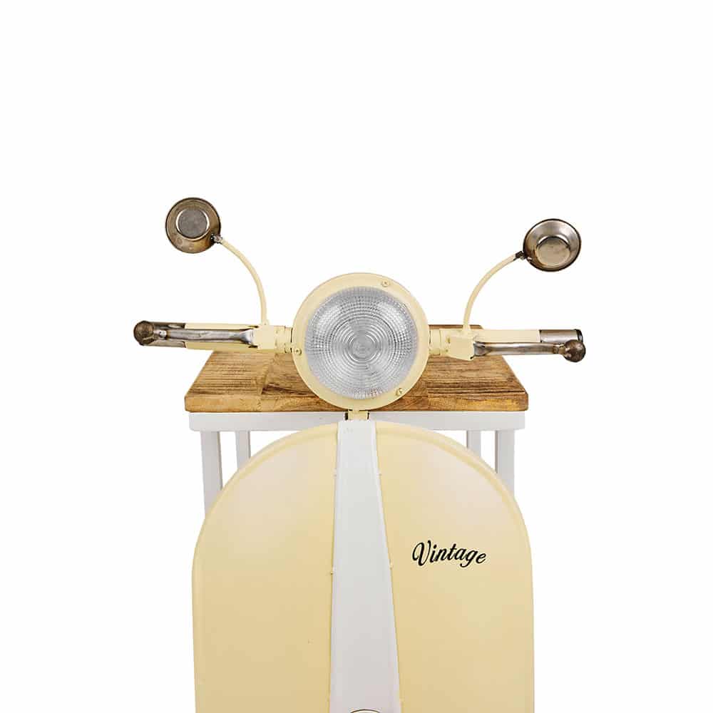 MINI VESPA SIDE TABLE ΜΕ ΡΑΦΙΑ CREAM ΛΕΥΚΟ ΦΥΣΙΚΟ 61x45x88