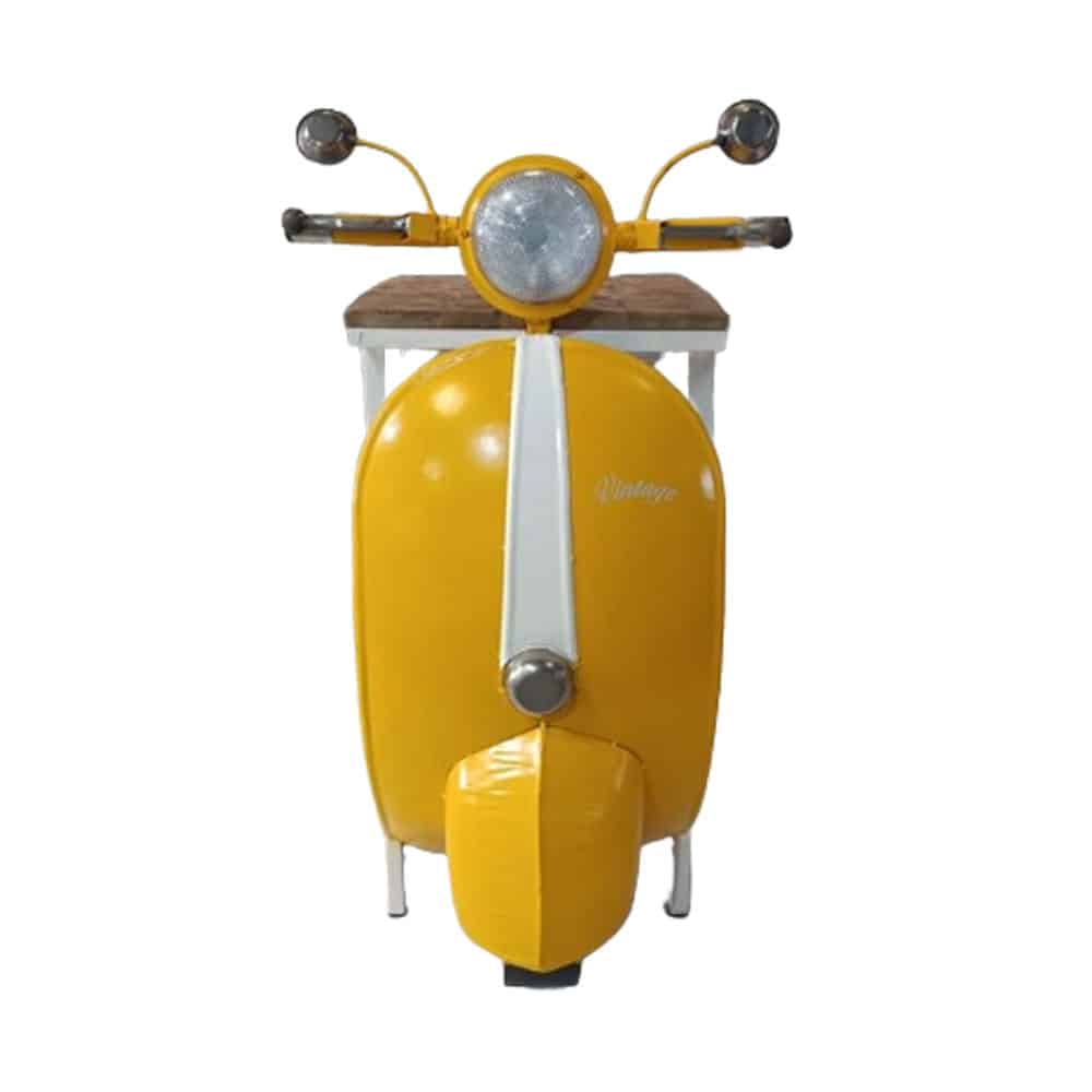 MINI VESPA SIDE TABLE ΜΕ ΡΑΦΙΑ ΚΙΤΡΙΝΟ ΛΕΥΚΟ ΦΥΣΙΚΟ 61x45x88