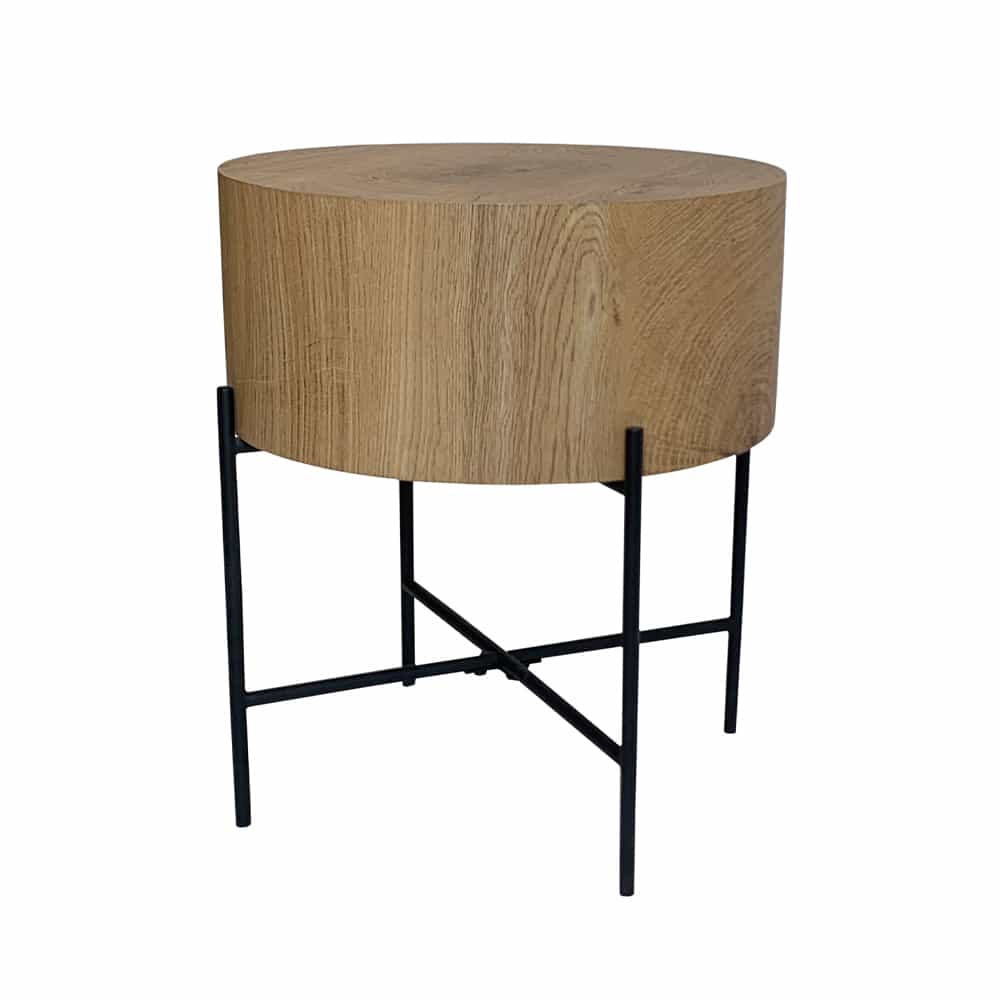 MADERA SIDE TABLE ΦΥΣΙΚΟ ΜΑΥΡΟ 45x45x45