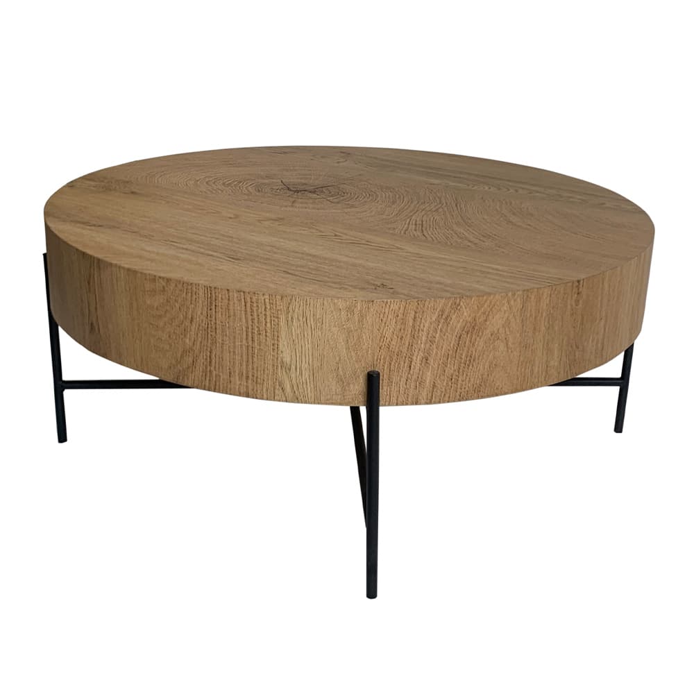MADERA COFFEE TABLE ΦΥΣΙΚΟ ΜΑΥΡΟ 80x80x36