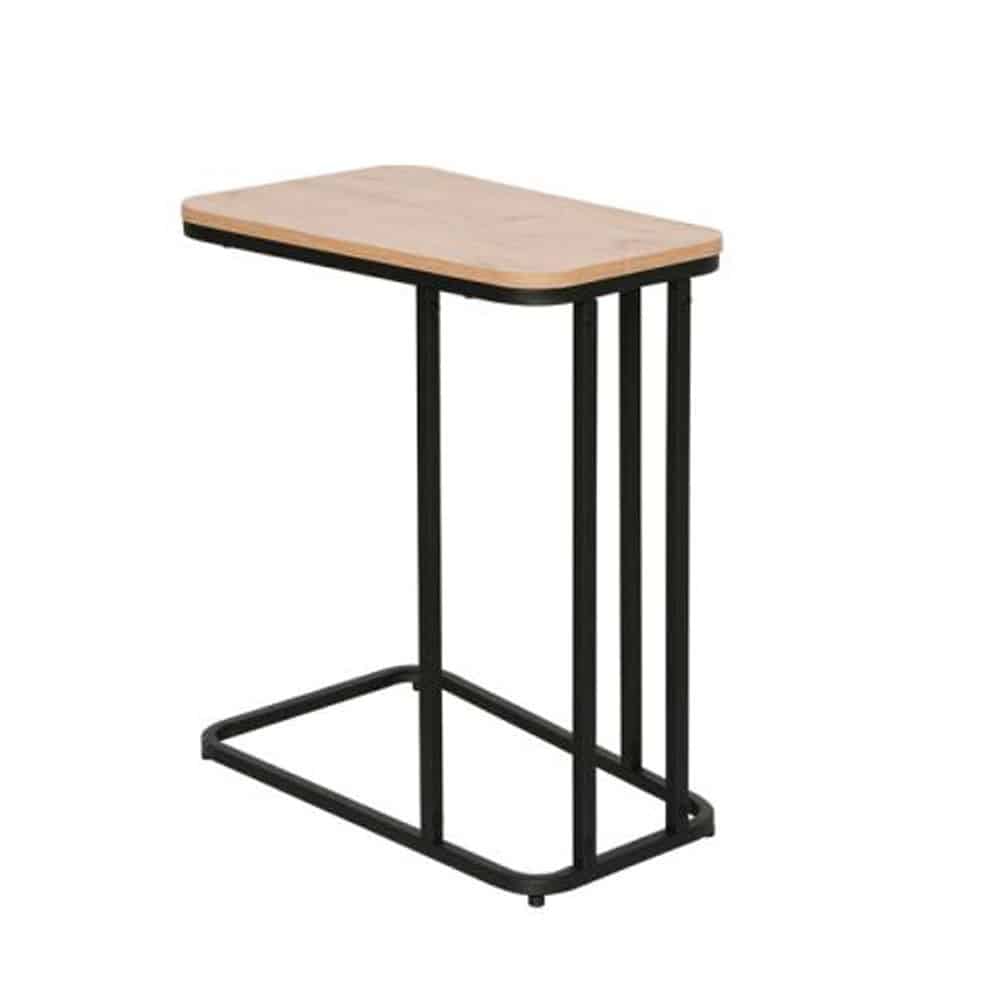 LAMDA SIDE TABLE ΦΥΣΙΚΟ ΜΑΥΡΟ 50x32x60