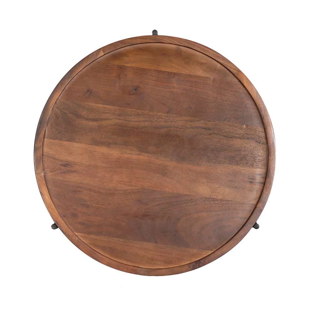 CELLINI COFFEE TABLE SET 2ΤΕΜ ΚΑΡΥΔΙ ΑΝΟΙΧΤΟ ΜΑΥΡΟ 70x70x43