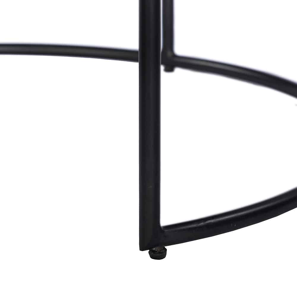 CELLINI COFFEE TABLE SET 2ΤΕΜ ΚΑΡΥΔΙ ΑΝΟΙΧΤΟ ΜΑΥΡΟ 70x70x43
