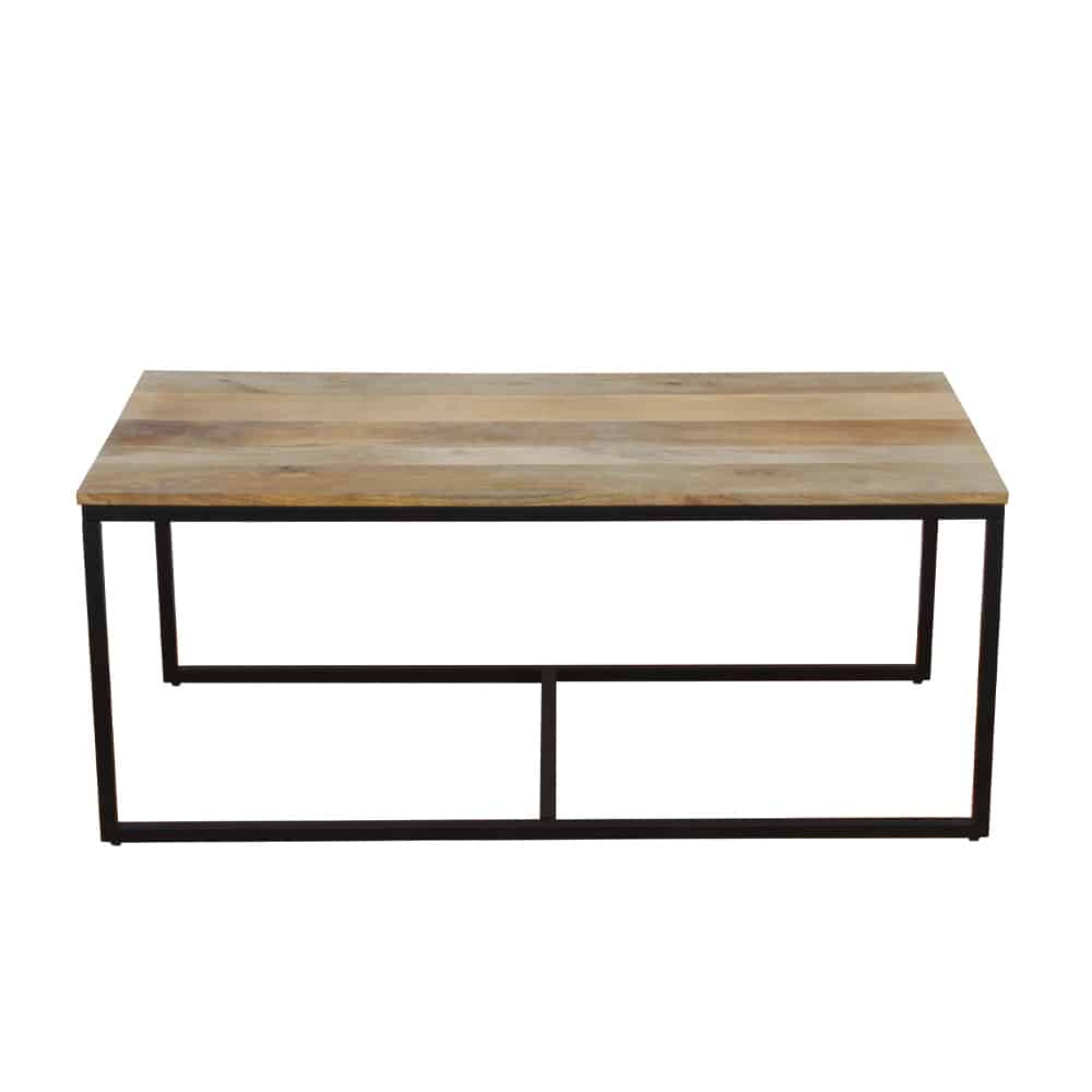 QUADRO COFFEE TABLE SET 3ΤΕΜ ΦΥΣΙΚΟ ΜΑΥΡΟ 110x60x45