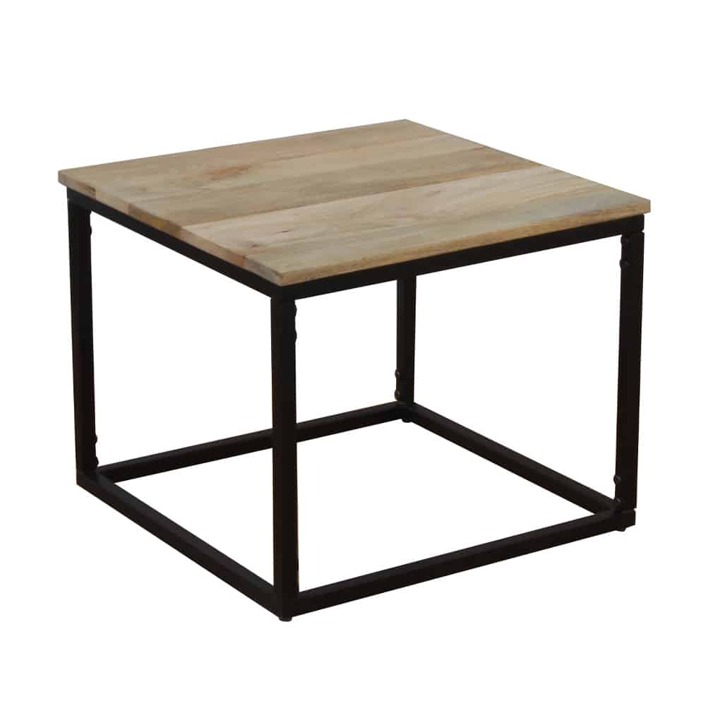 QUADRO COFFEE TABLE SET 3ΤΕΜ ΦΥΣΙΚΟ ΜΑΥΡΟ 110x60x45