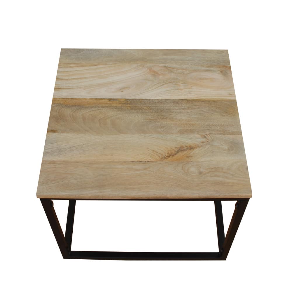 QUADRO COFFEE TABLE SET 3ΤΕΜ ΦΥΣΙΚΟ ΜΑΥΡΟ 110x60x45