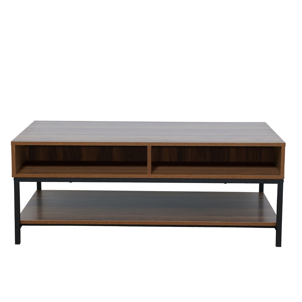 ZUMA COFFEE TABLE 2ΣΥΡΤΑΡΙΑ 3ΡΑΦΙΑ ΚΑΡΥΔΙ ΜΑΥΡΟ 111.5x60x44